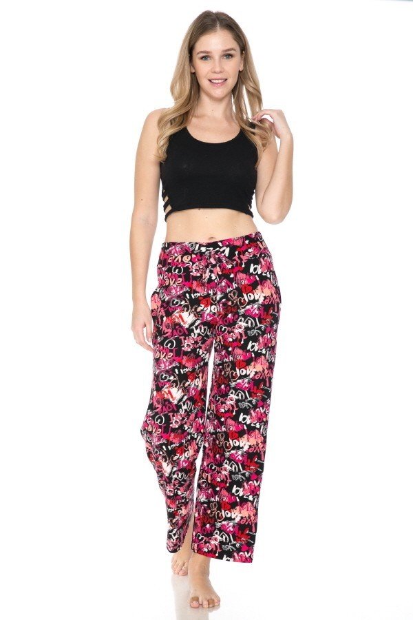 Love Print Comfortable Soft Lounge Pajama Pants