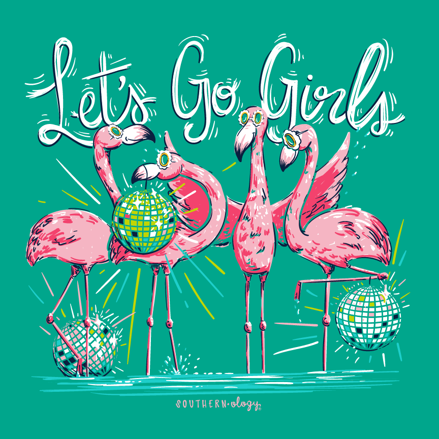 Southernology Flamingo Let's Go Girls  Comfort Colors T-Shirt