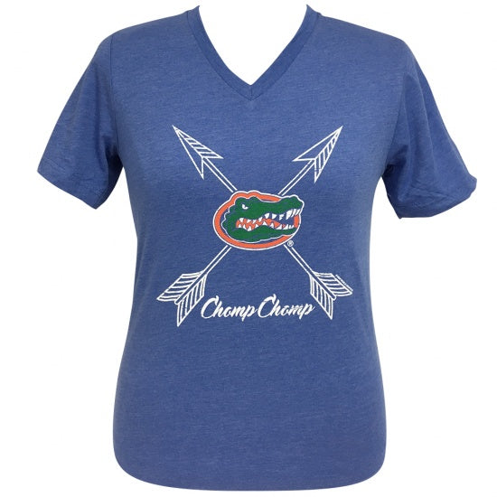 Girlie Girl Preppy Florida Chomp Arrows V-Neck T-Shirt