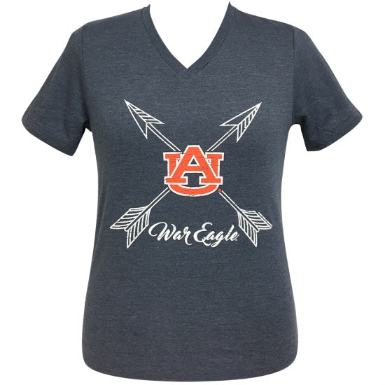 Girlie Girl Preppy Auburn V-Neck T-Shirt