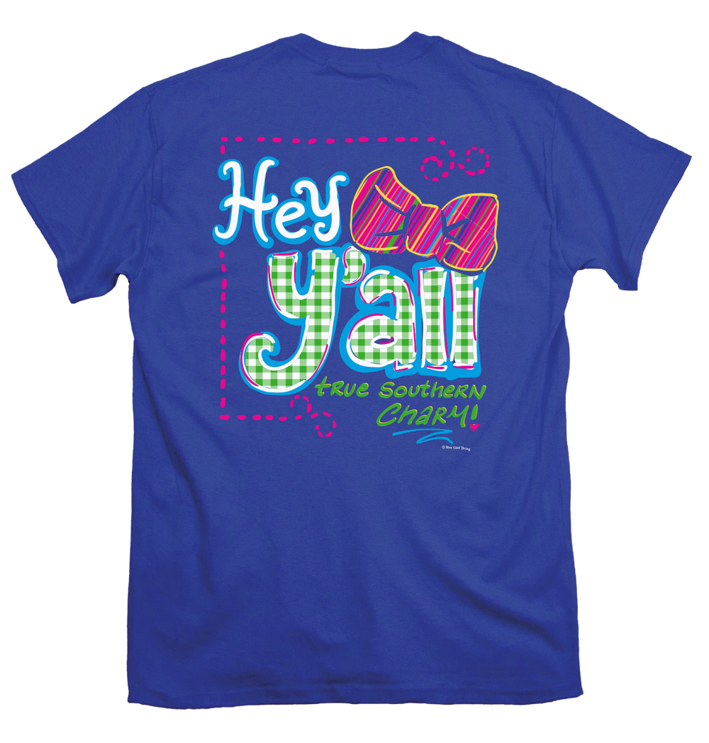 SALE Itsa girl Thing Hey Y'all Southern Charm Bow Bright Girlie T-Shirt