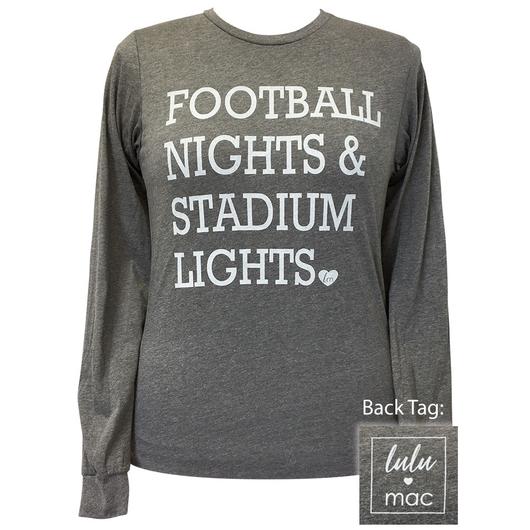 Girlie Girl Originals Lulu Mac Preppy Football Nights Stadium Lights T-Shirt - SimplyCuteTees