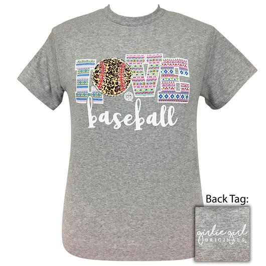 Girlie Girl Originals Preppy Love Baseball Leopard Aztec T-Shirt - SimplyCuteTees