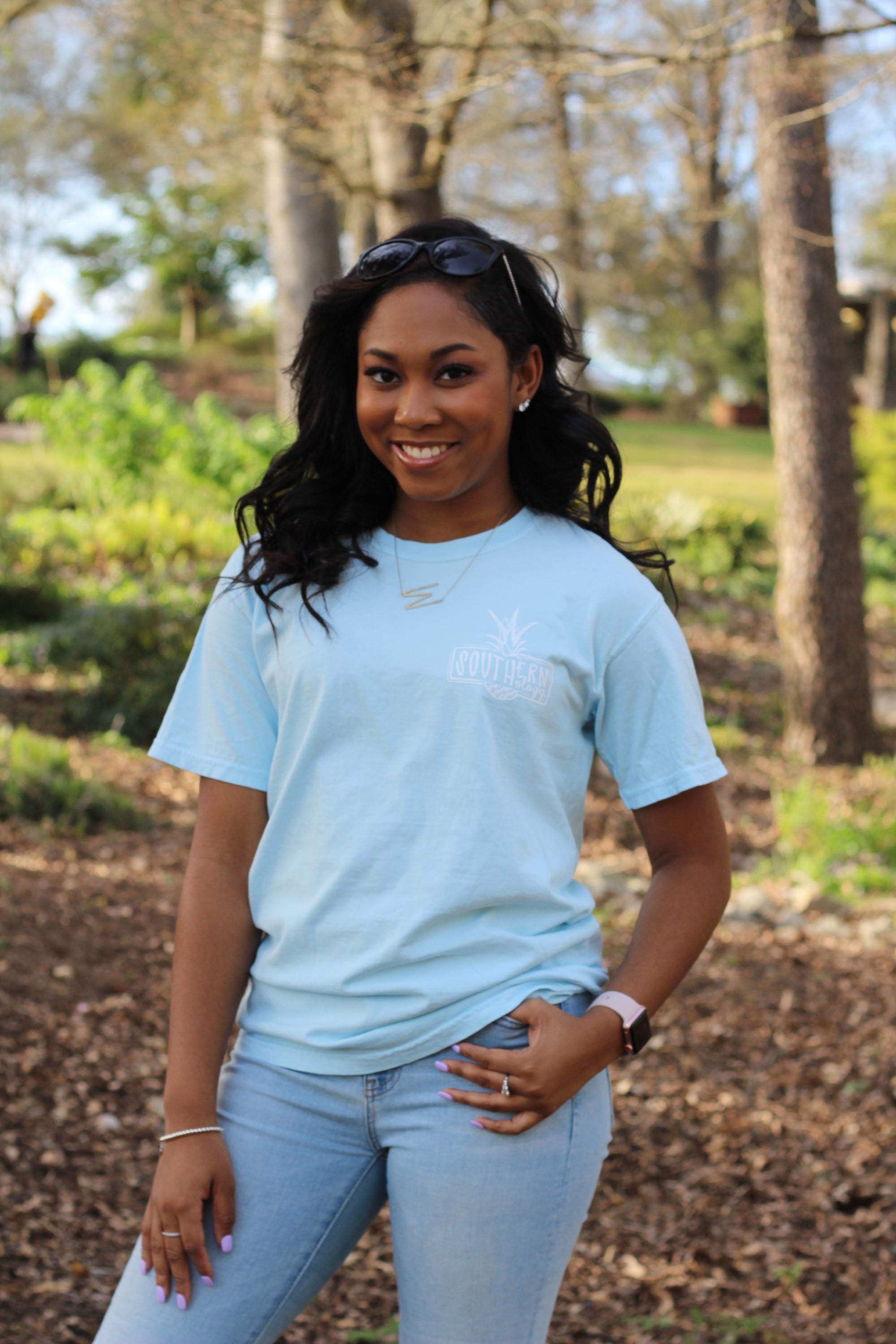 SALE Southernology Preppy Hey Y'all Cotton Chambray Comfort Colors T-Shirt