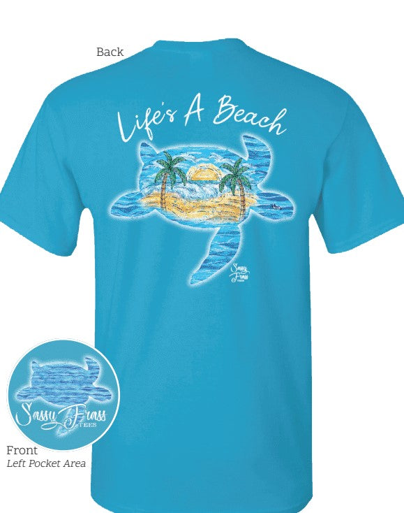 Sassy Frass Life's a Beach Turtle T-Shirt