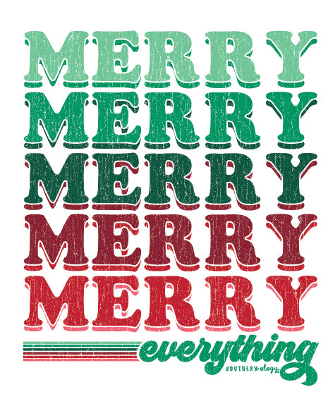 SALE Southernology Statement Merry Everything Holiday Canvas T-Shirt - SimplyCuteTees