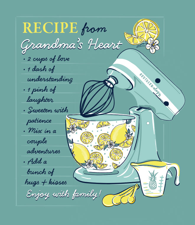 Southernology Recipe from Grandma's Heart Comfort Colors T-Shirt - SimplyCuteTees