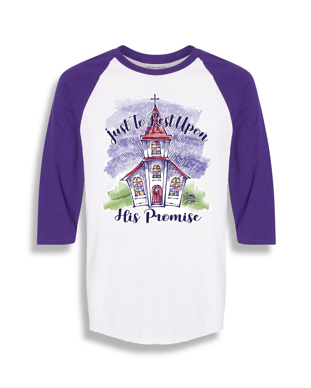 SALE Sassy Frass Just to Rest Upon His Promise Church Christian Raglan Girlie Bright T Shirt - SimplyCuteTees