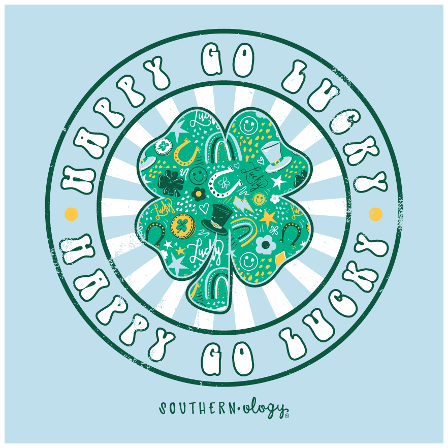 Southernology Shamrock Go Lucky Irish Comfort Colors T-Shirt