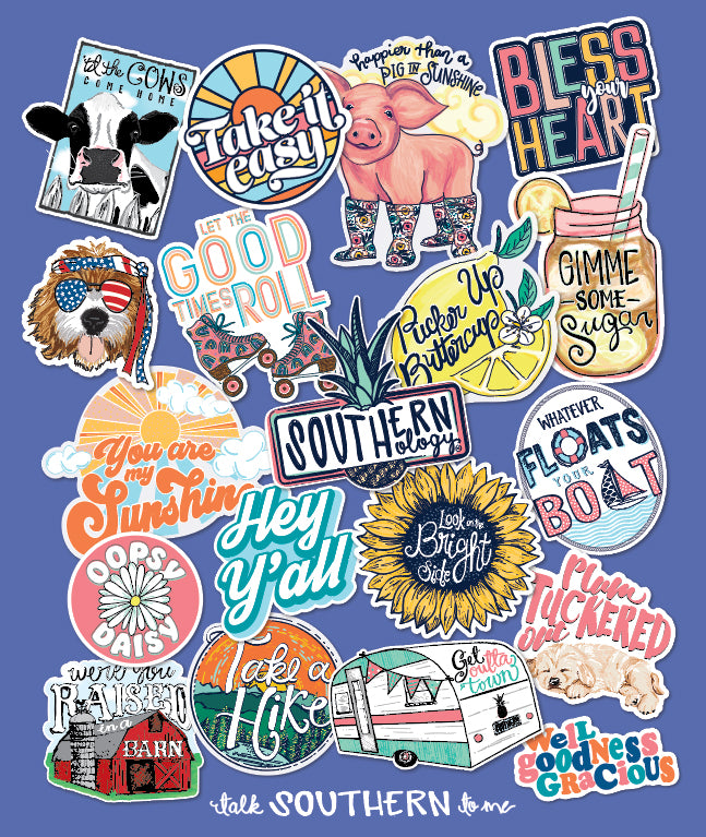 Southernology Talk Southern Decals Comfort Colors T-Shirt - SimplyCuteTees