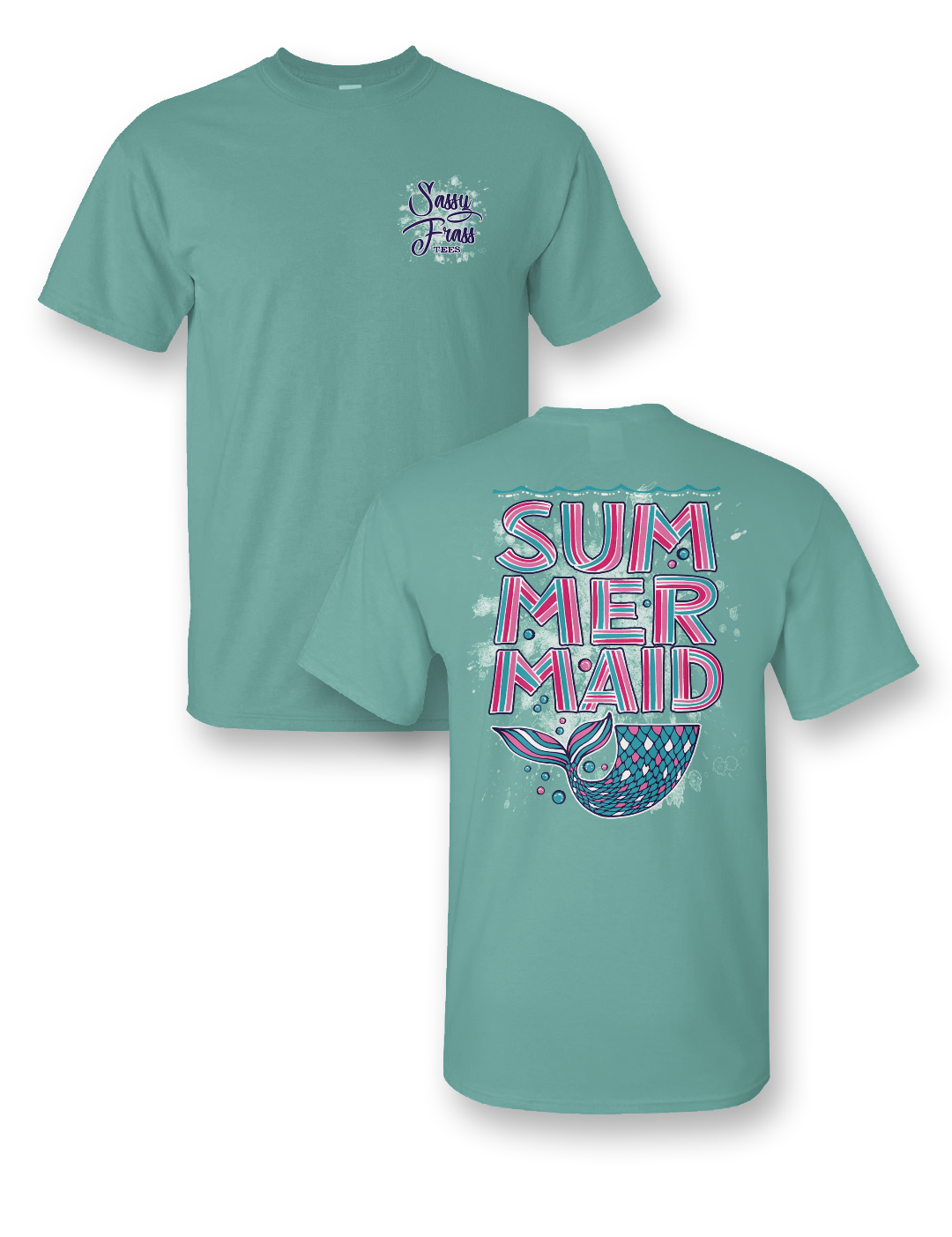 Sassy Frass Summer Mermaid Comfort Color Bright Girlie T Shirt