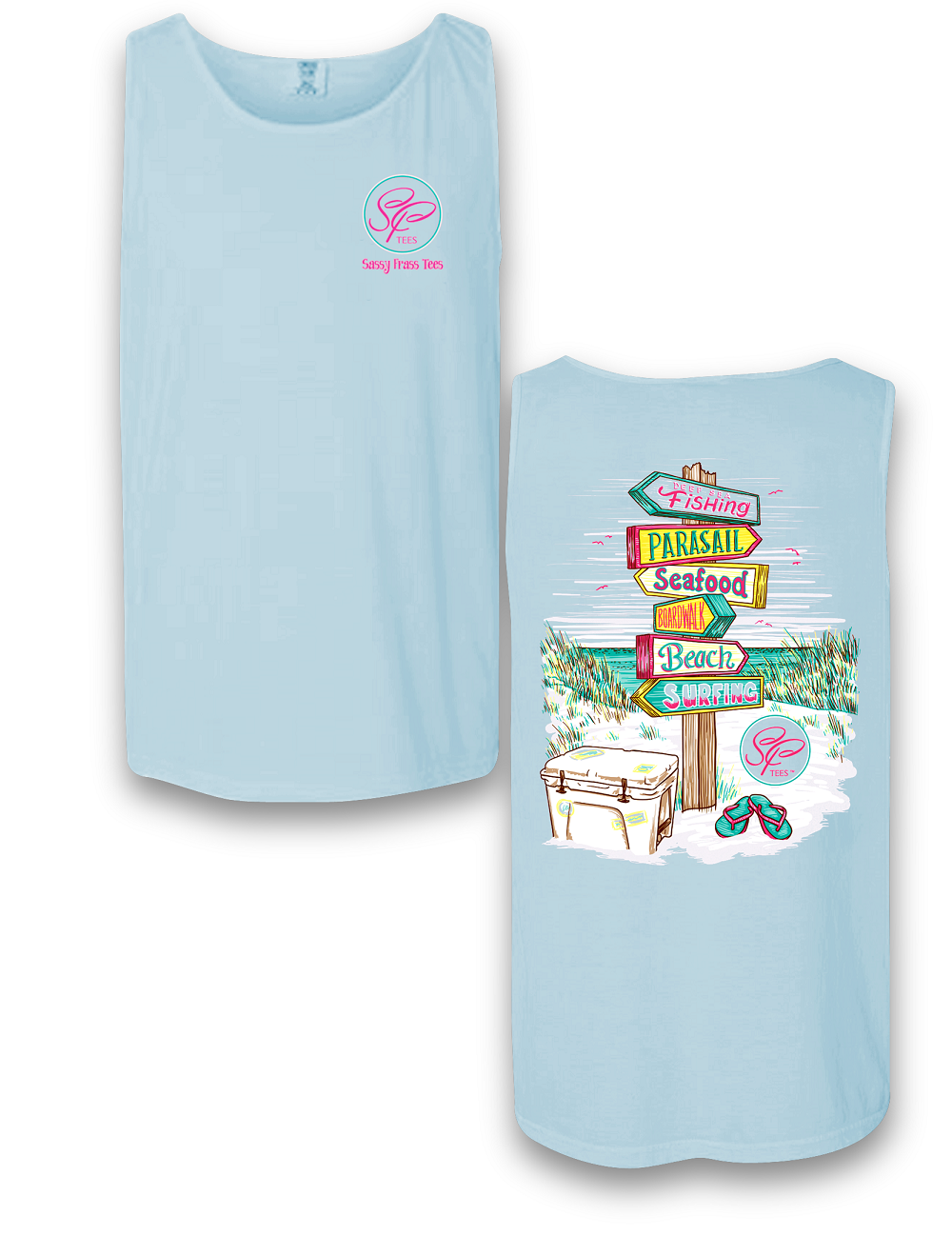 SALE Sassy Frass Walk This Way Beach Signs Comfort Colors Bright T Shirt Tank Top