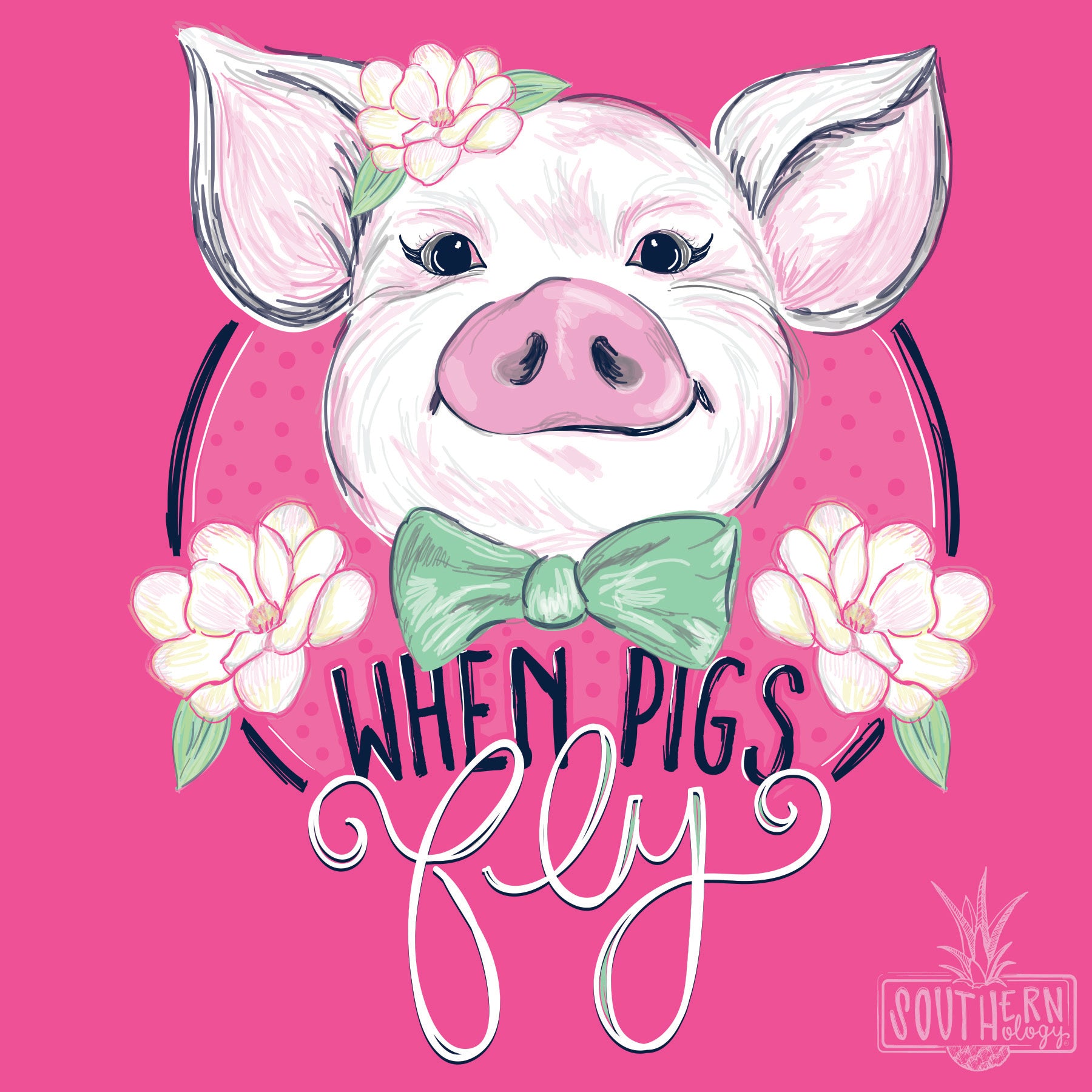 Southernology Preppy When Pigs Fly Comfort Colors T-Shirt