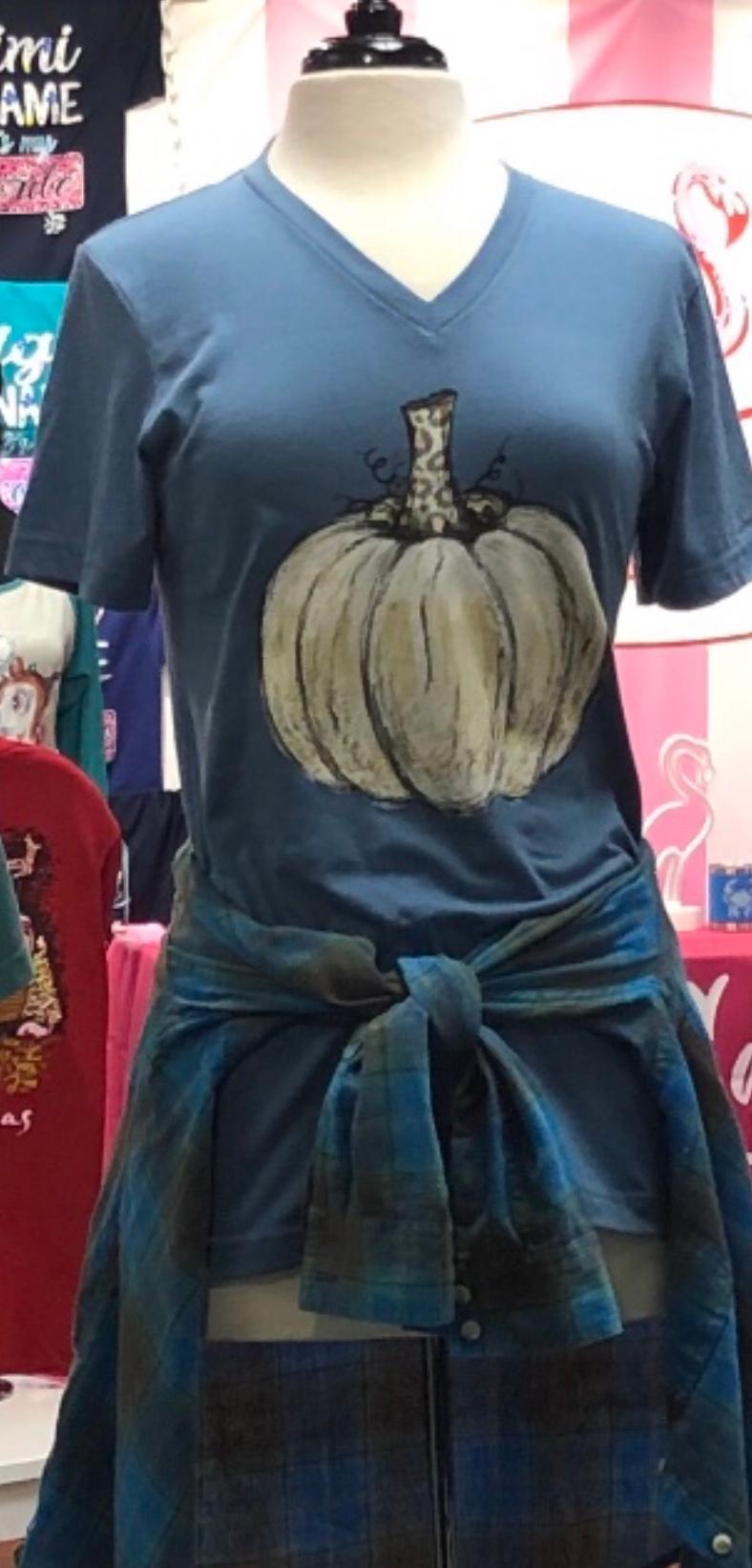 SALE Sassy Frass Pumpkin Leopard V-Neck Canvas Girlie Bright T Shirt - SimplyCuteTees